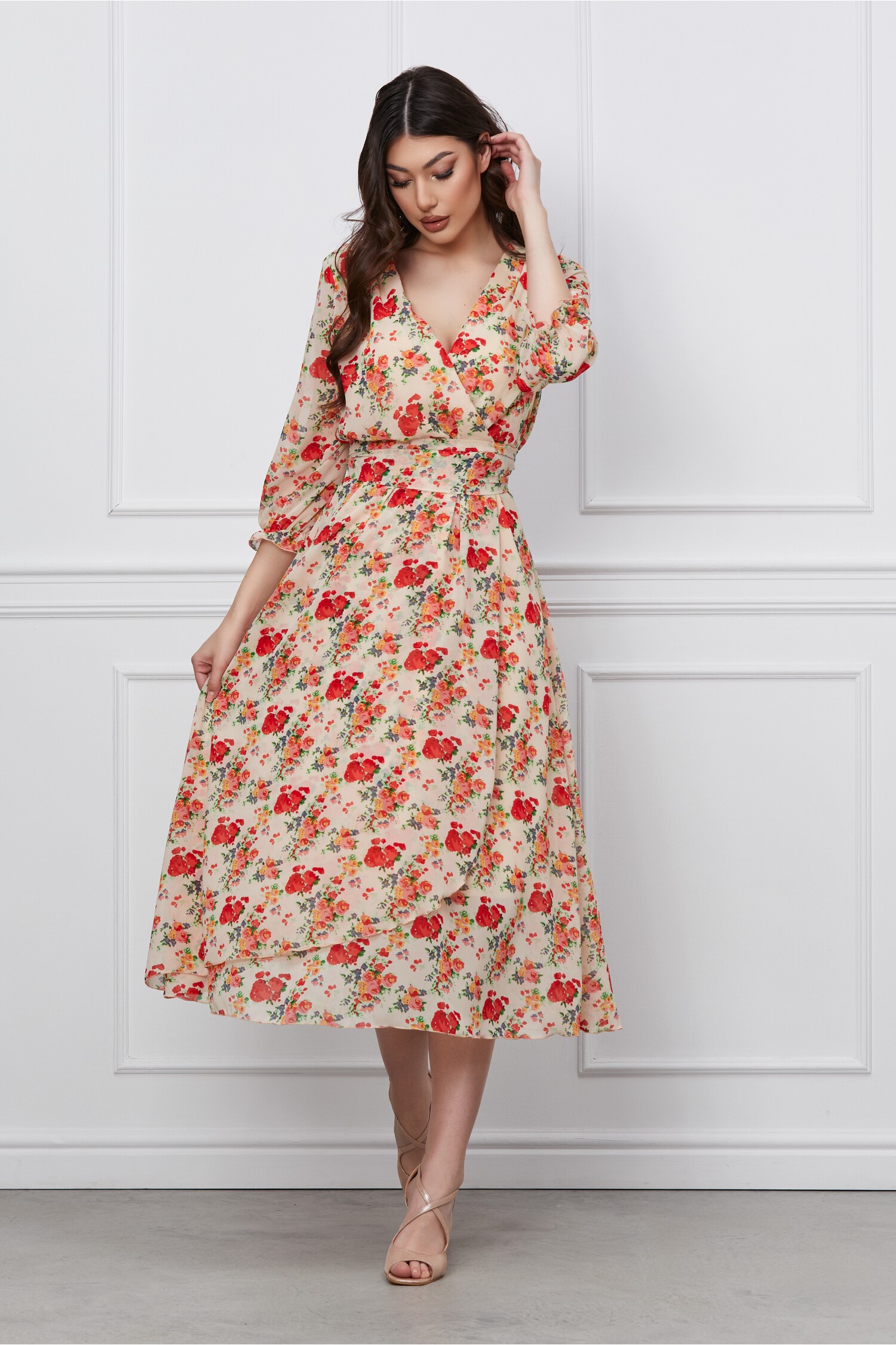 rochie-ella-collection-olga-ivory-cu-imprimeu-floral-corai-si-cordon-in-talie-1263790-1023202-4
