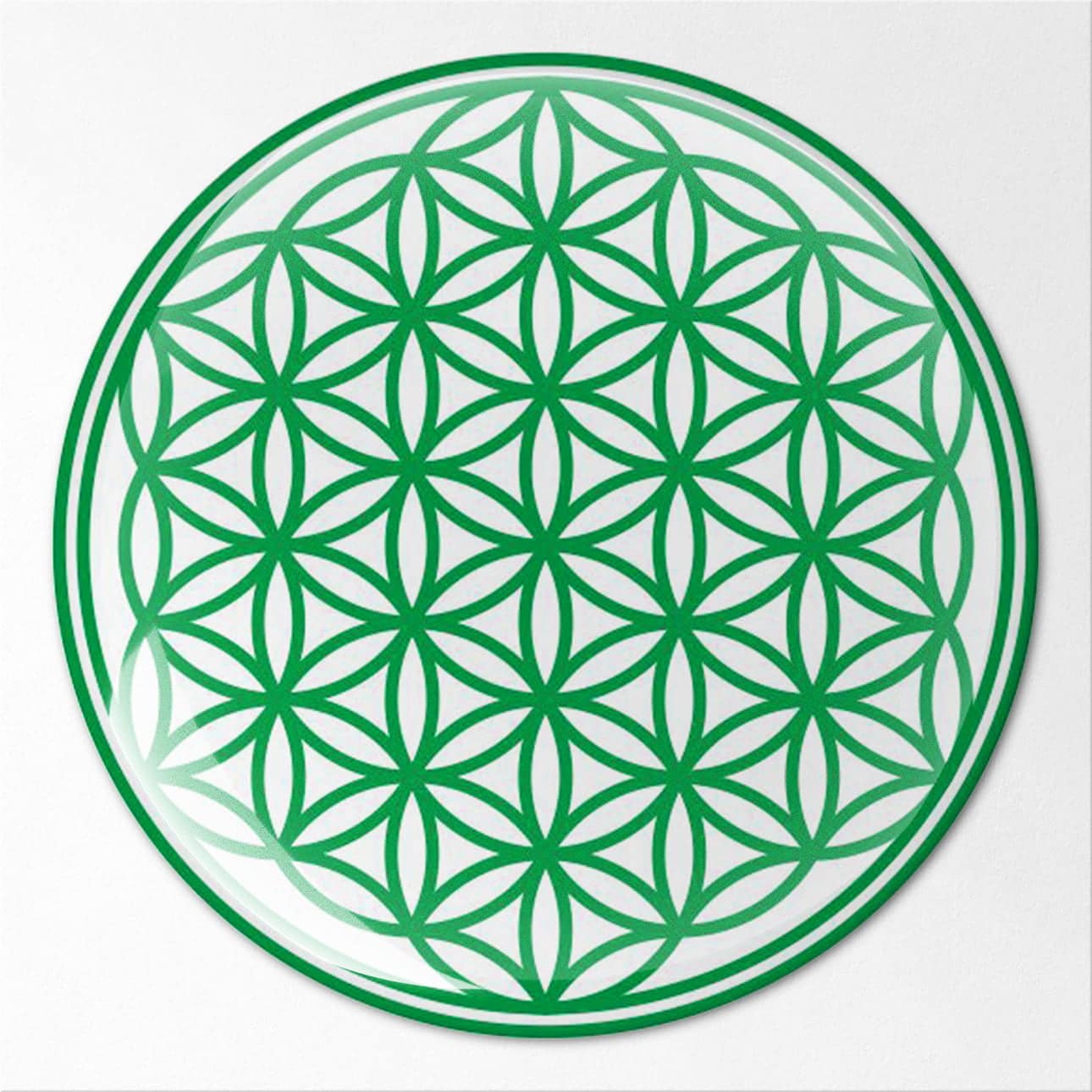 8098-Abtibild-stiker-3D-cu-Floarea-Vietii-Simbolul-vietii-verde-fata