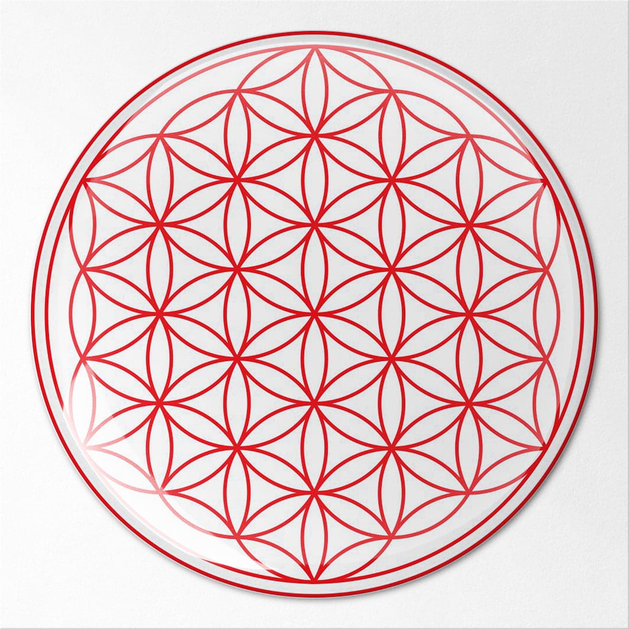 8099-Abtibild-stiker-3D-cu-Floarea-Vietii-Simbolul-vietii-rosu-fata