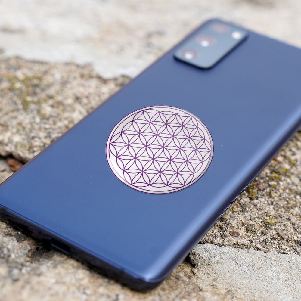 8100-Abtibild-stiker-3D-cu-Floarea-Vietii-Simbolul-vietii-violet-telefon