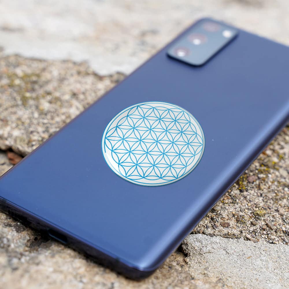 8101-Abtibild-stiker-3D-cu-Floarea-Vietii-Simbolul-vietii-albastru-telefon-1