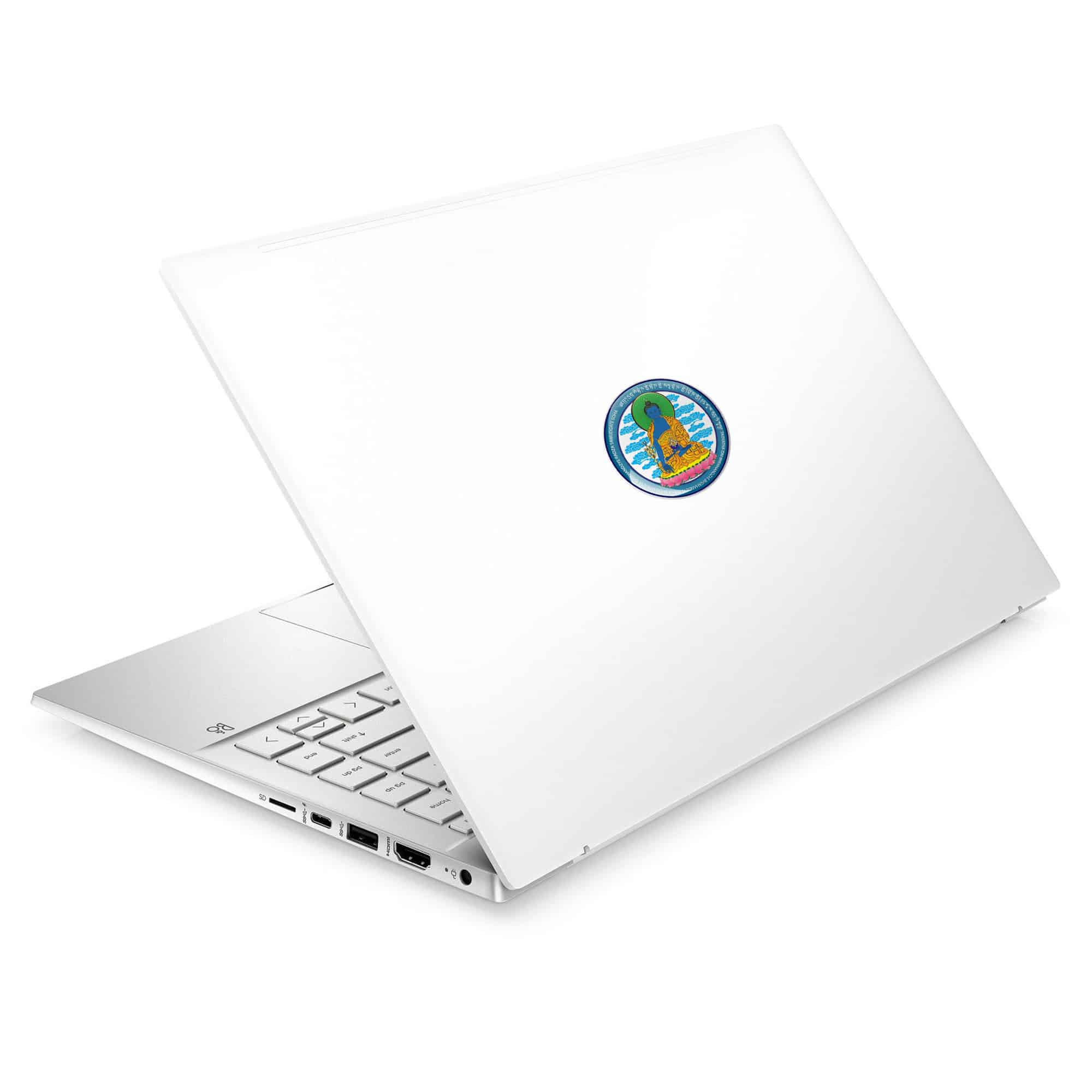8104-Abtibild-stiker-3D-pt-telefon-laptop-cu-Buddha-medicinei-albastra-cu-floare-de-lotus-laptop