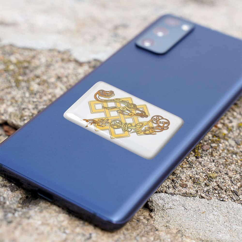 8113-Abtibild-stiker-3D-cu-nodul-mistic-Ru-Yi-si-Monede-telefon