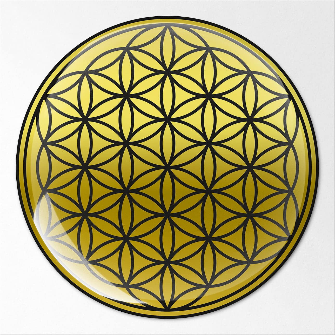 8123-Abtibild-stiker-3D-cu-Floarea-Vietii-Simbolul-vietii-auriu-metalic-fata
