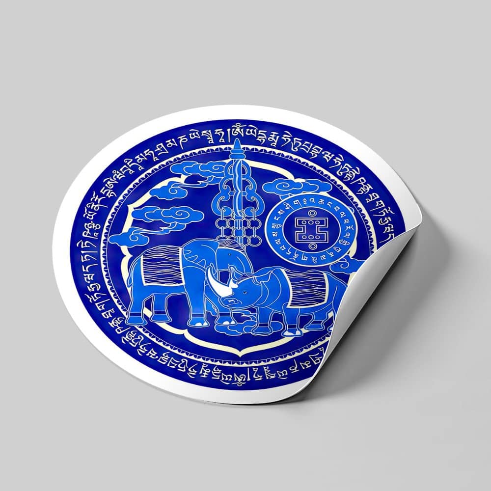 Abtibild-sticker-cu-Elefant-si-Rinocer-albastri-1