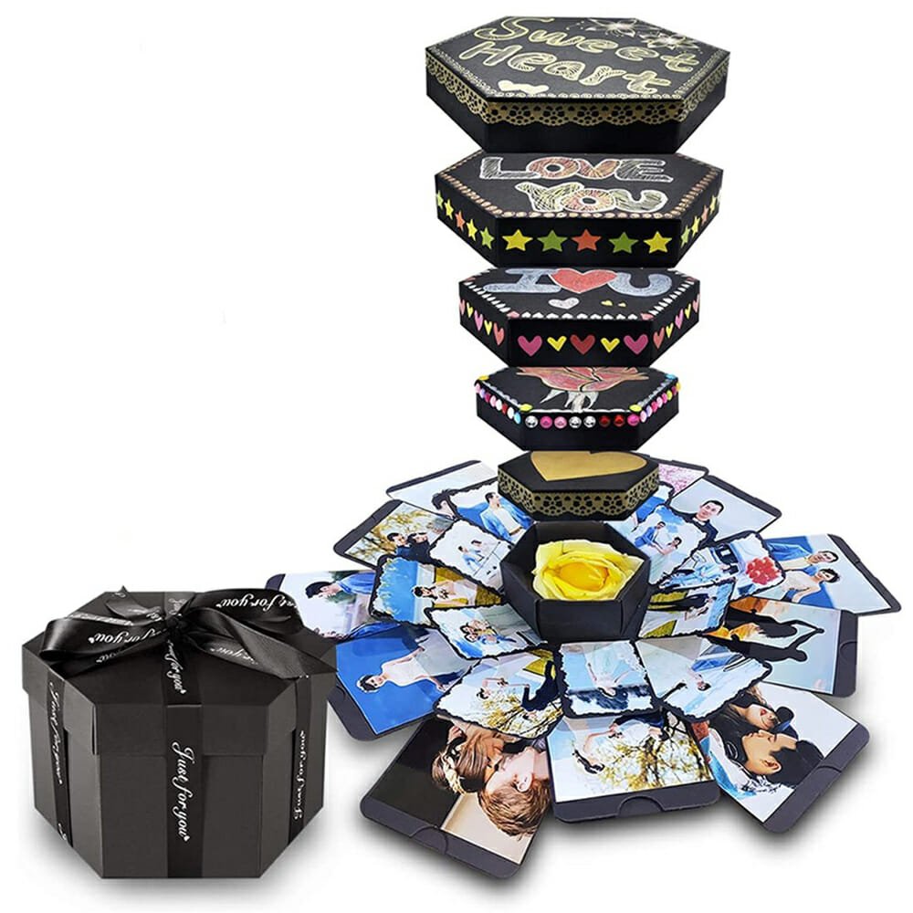 Cutie-foto-exploziva-hexagonala-Explosion-Box-negru-3