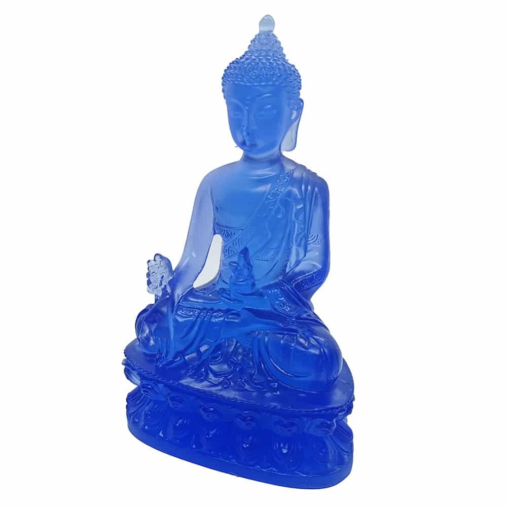 Statueta-cu-Buddha-medicinei-albastra-cu-floare-de-lotus-1
