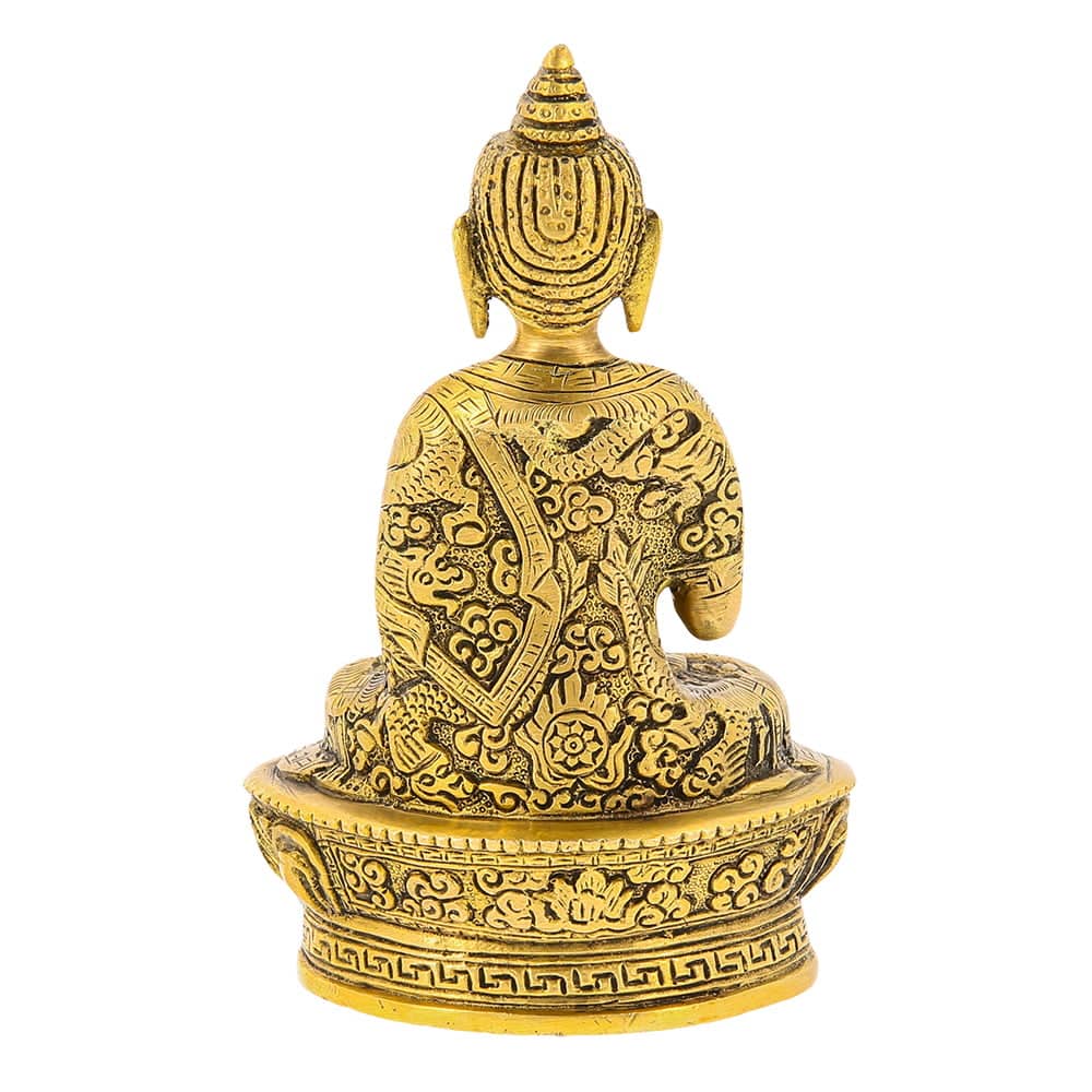 Statueta-cu-Buddha-medicinei-pe-floare-de-lotus-din-metal-3