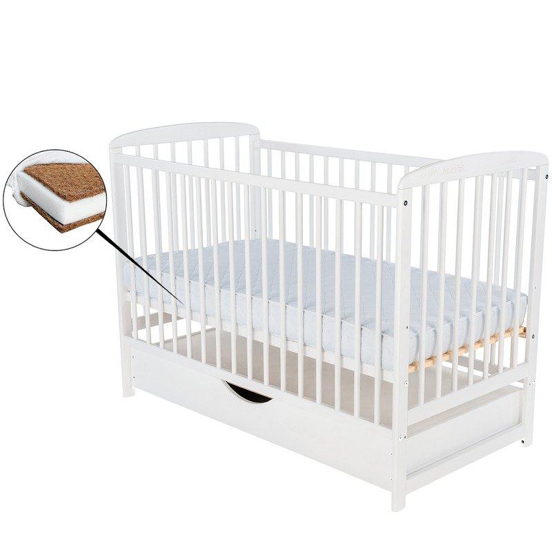 babyneeds-patut-din-lemn-ola-120x60-cm-cu-sertar-alb-saltea-10-cm-70080-4