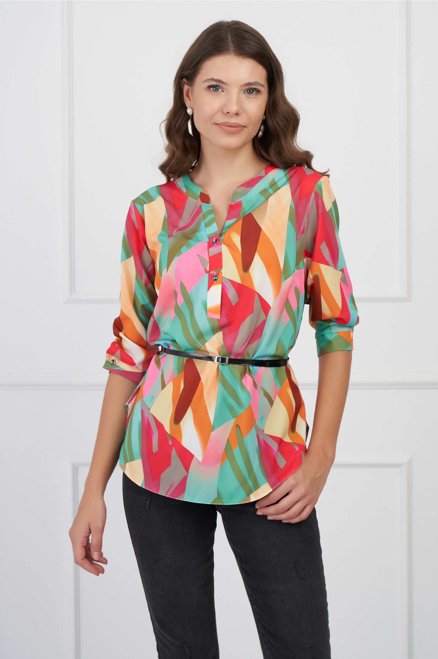bluza-vanessa-verde-cu-imprimeu-orange-si-curea-in-talie-1319402-1068734-4