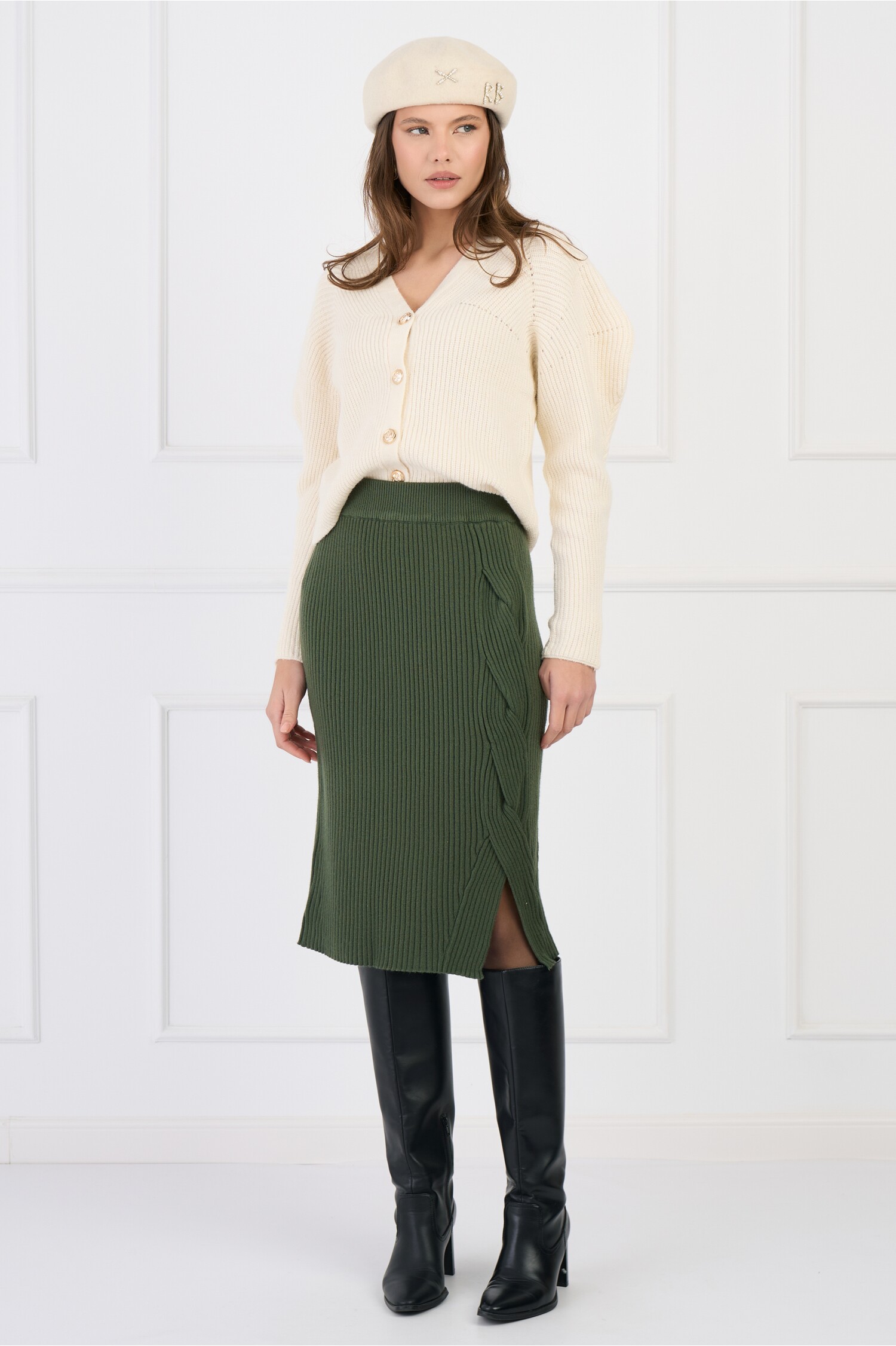 fusta-casual-din-tricot-reiat-kaki-cu-crepeu-si-model-impletit-1336832-1083491-4