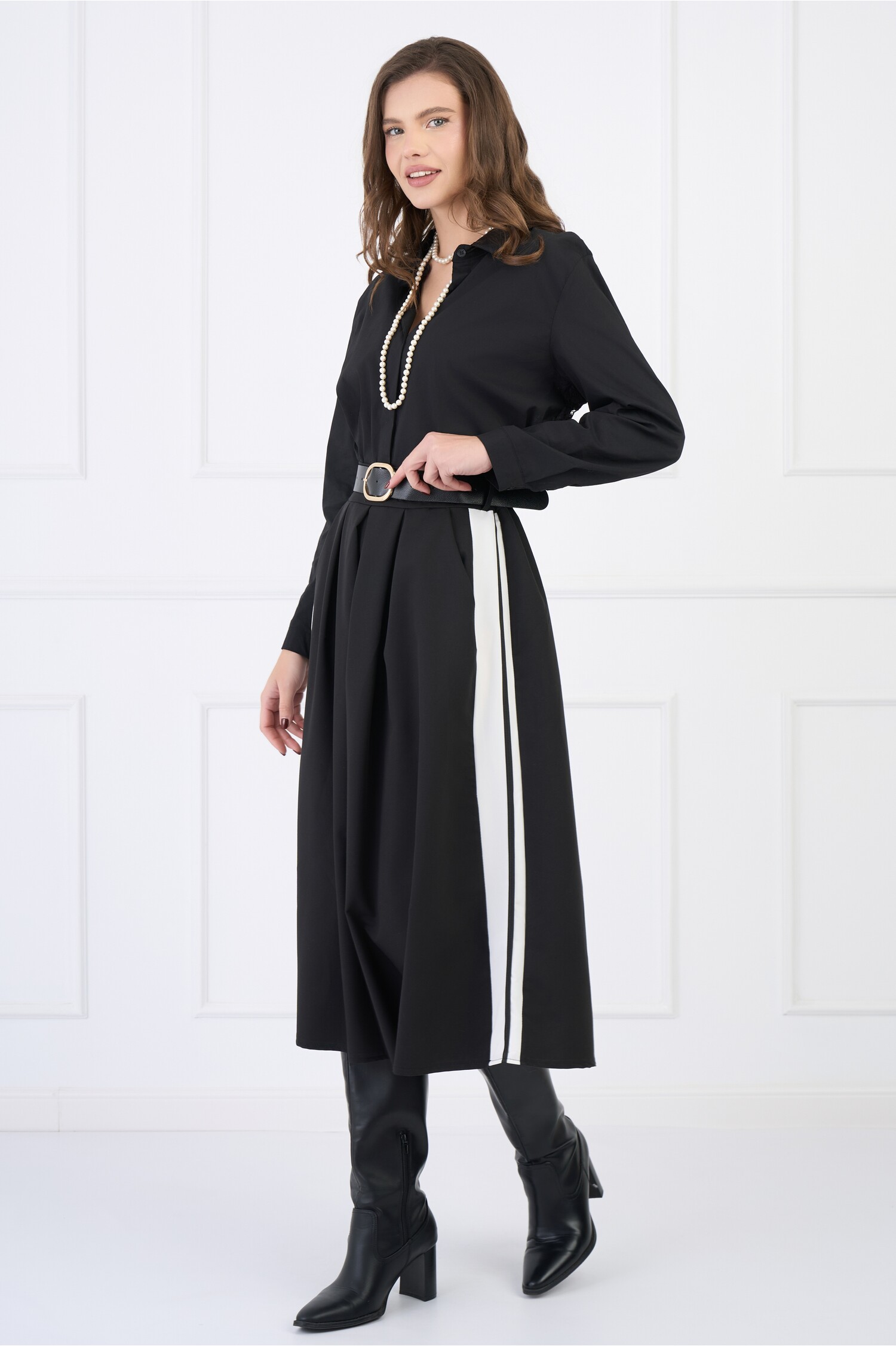 fusta-din-stofa-neagra-cu-dungi-pe-lateral-midi-cu-pliuri-si-curea-in-talie-1330481-1080476-4