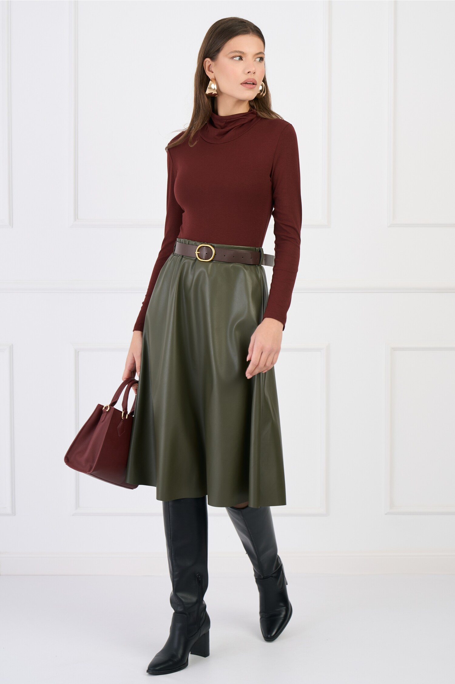 fusta-smart-casual-din-piele-ecologica-kaki-cu-elastic-si-curea-in-talie-1335971-1083320-4
