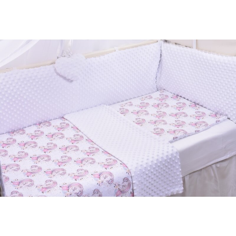 lenjerie-3-piese-patut-140x70-cm-model-unicorni-si-plus-minky-alb-2085149-4