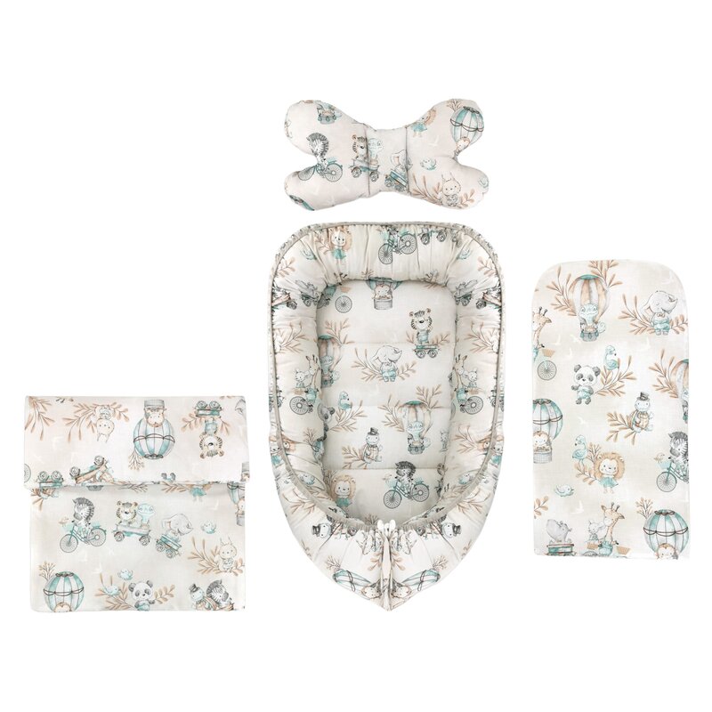 miminu-set-4-in-1-cosulet-bebelus-baby-cocoon-90x50-cm-husa-100-bumbac-cu-paturica-50x70-cm-cu-salteluta-60x32-cm-cu-perna-fluture-cu-doua-fete-40x27-cm-design-zoo-on-bikes-nugat-3164646-4