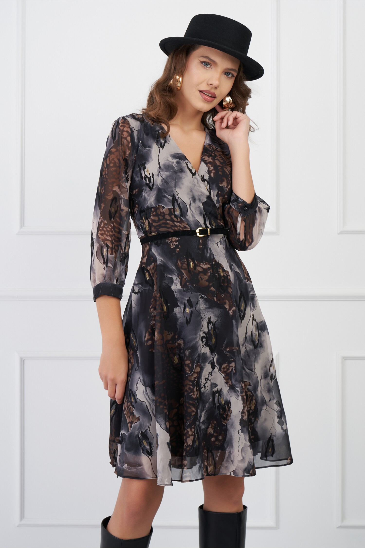 rochie-aiana-gri-cu-imprimeuri-maro-si-curea-in-talie-1321802-1071737-4