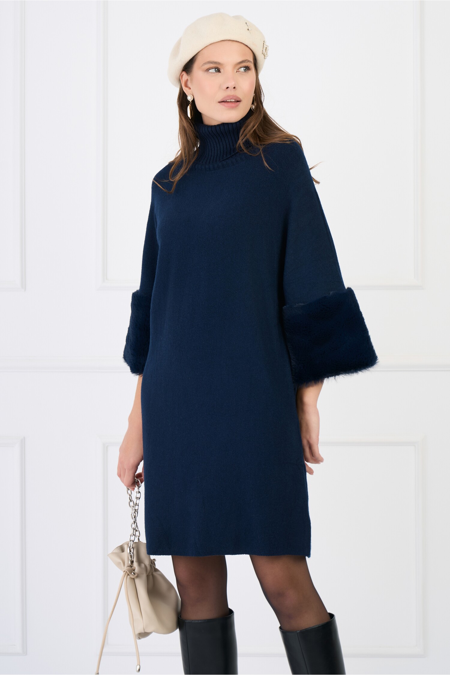 rochie-casual-scurta-din-tricot-bleumarin-cu-blanita-la-maneci-1336826-1082708-4