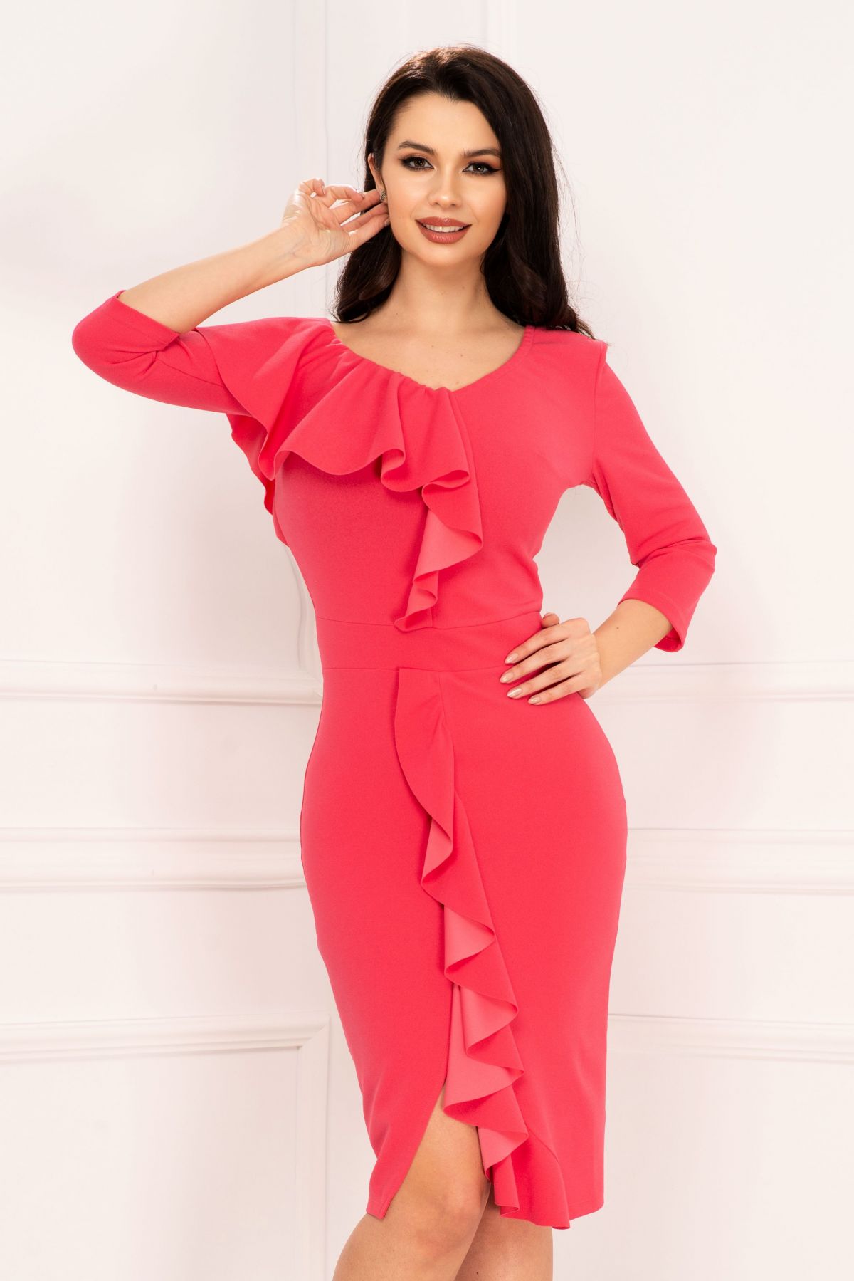 rochie-clarisa-de-zi-eleganta-coral-cu-volanas_66391