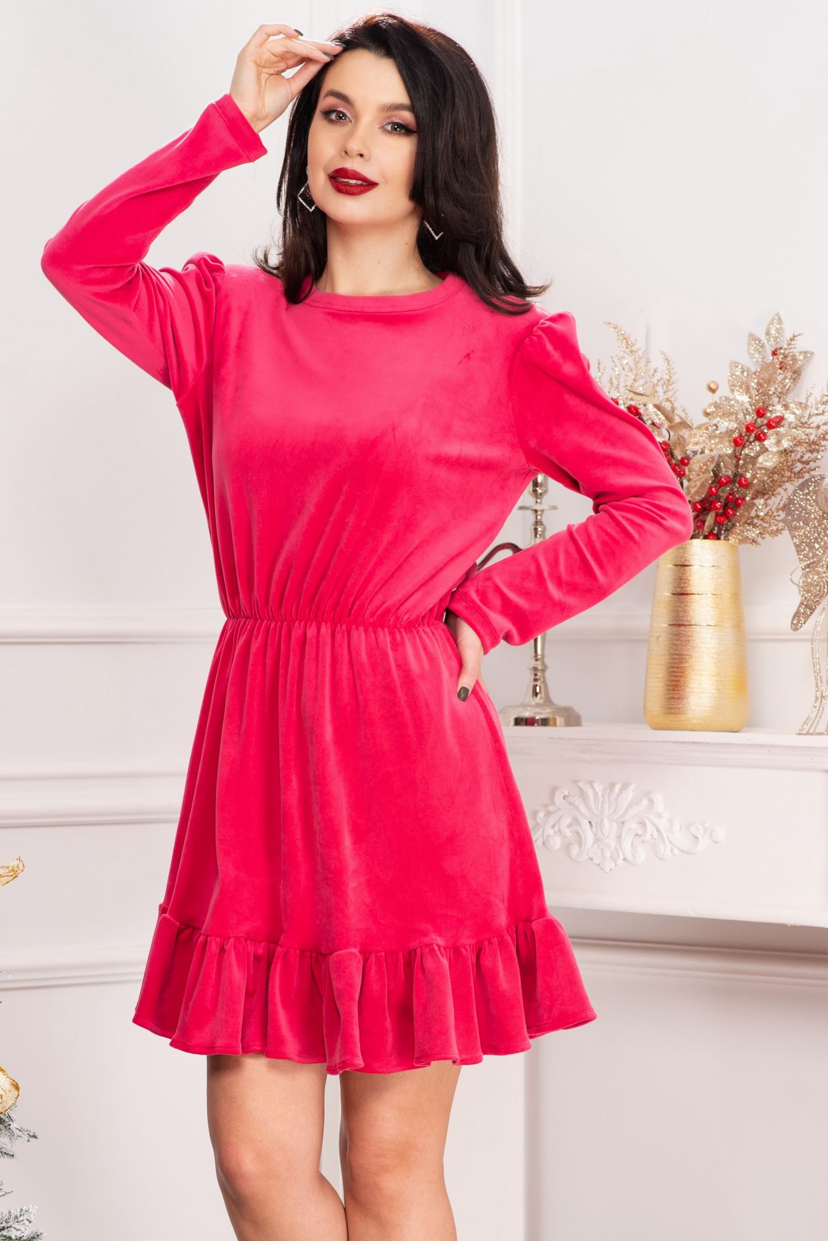 rochie-dama-cherry-din-catifea-fucsia-cu-volanas_71756