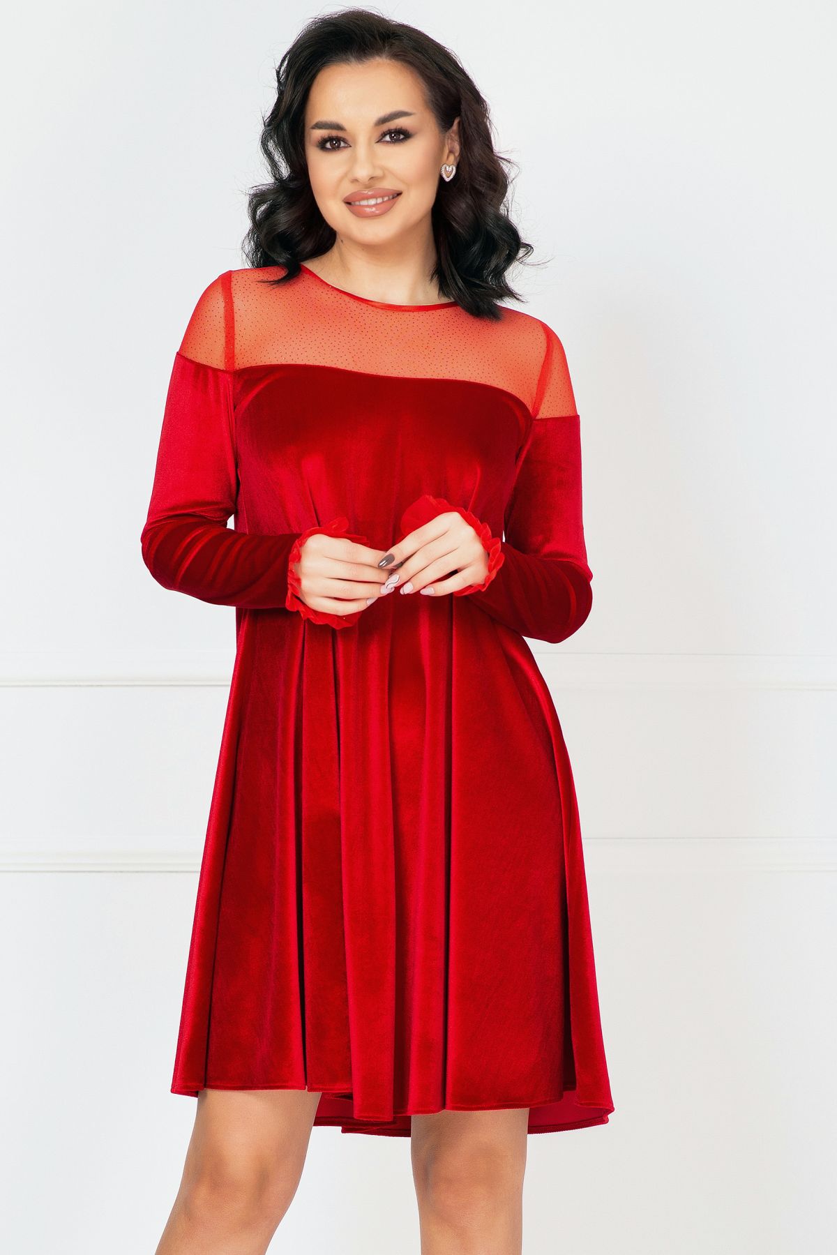 rochie-de-ocazie-rosie-lejera-cu-insertii-din-tulle-cu-sclipici_73443