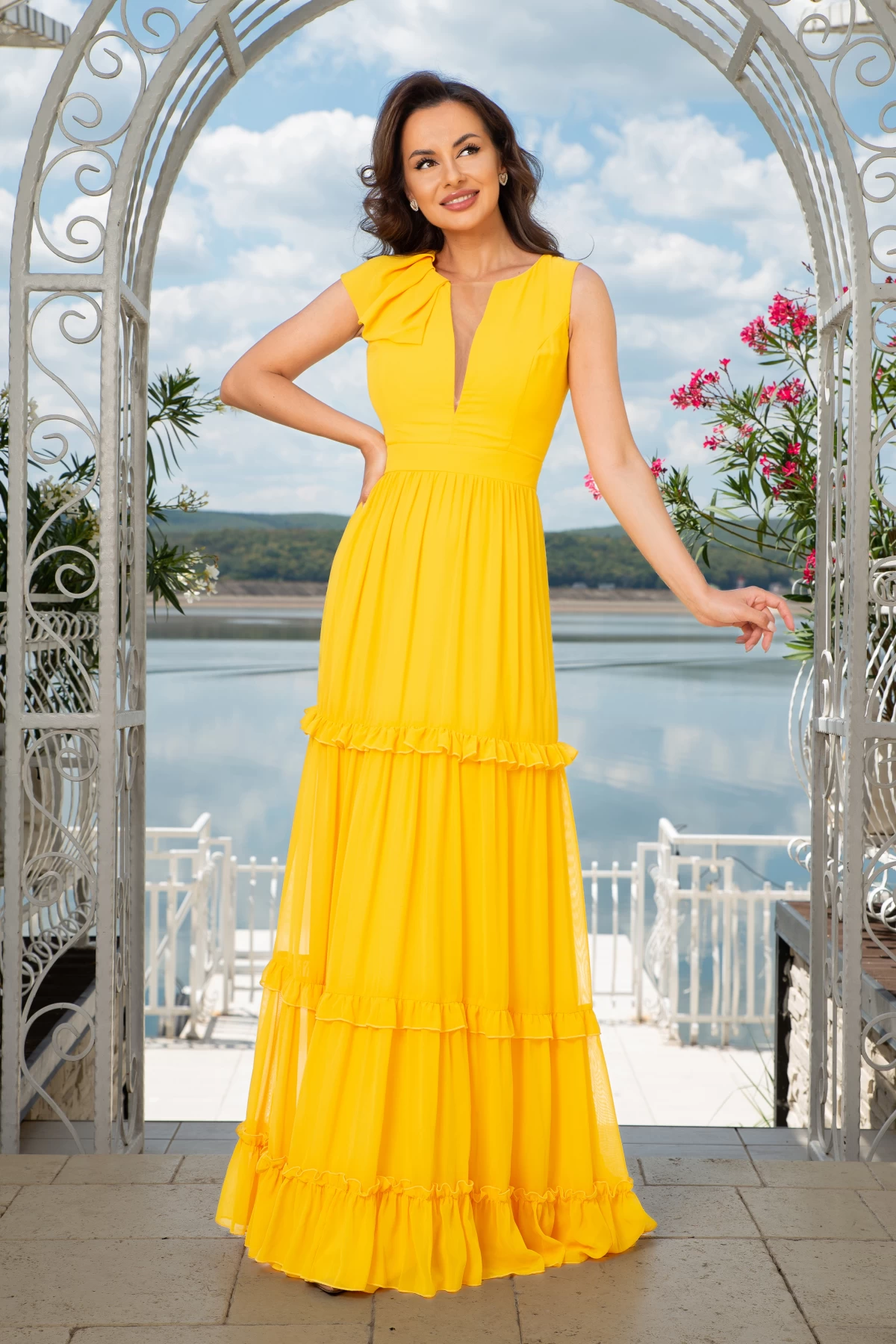 rochie-de-seara-fofy-galbena-cu-volane_85224