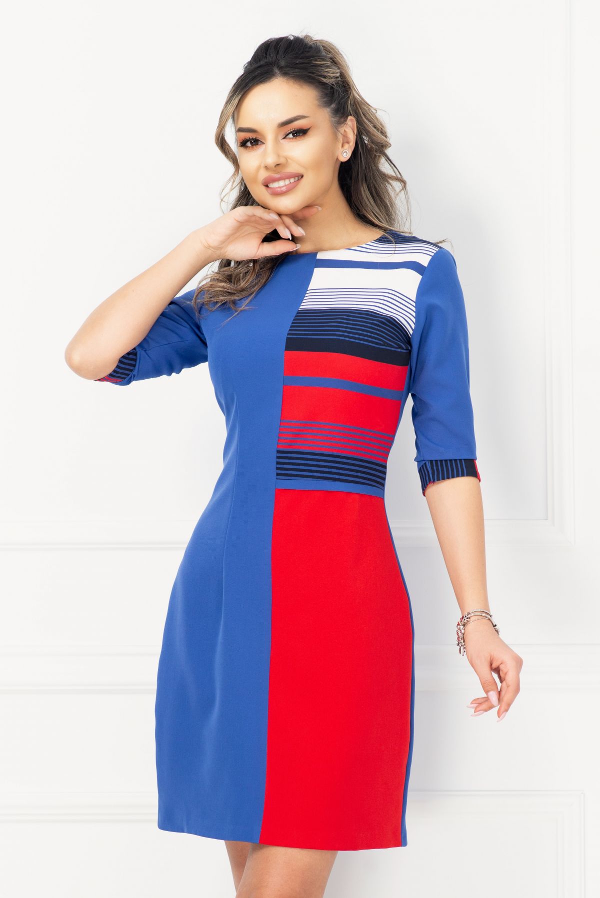 rochie-de-zi-bicolora-cu-dungi-55626