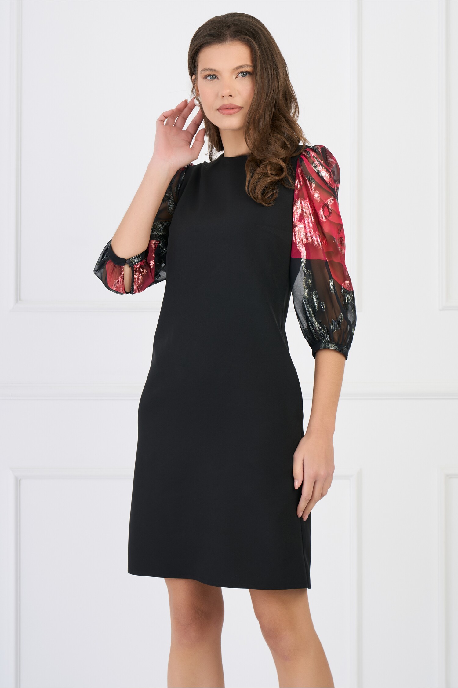 rochie-dy-fashion-eleganta-din-stofa-neagra-cu-maneci-din-voal-cu-print-rosu-1337483-1082129-4