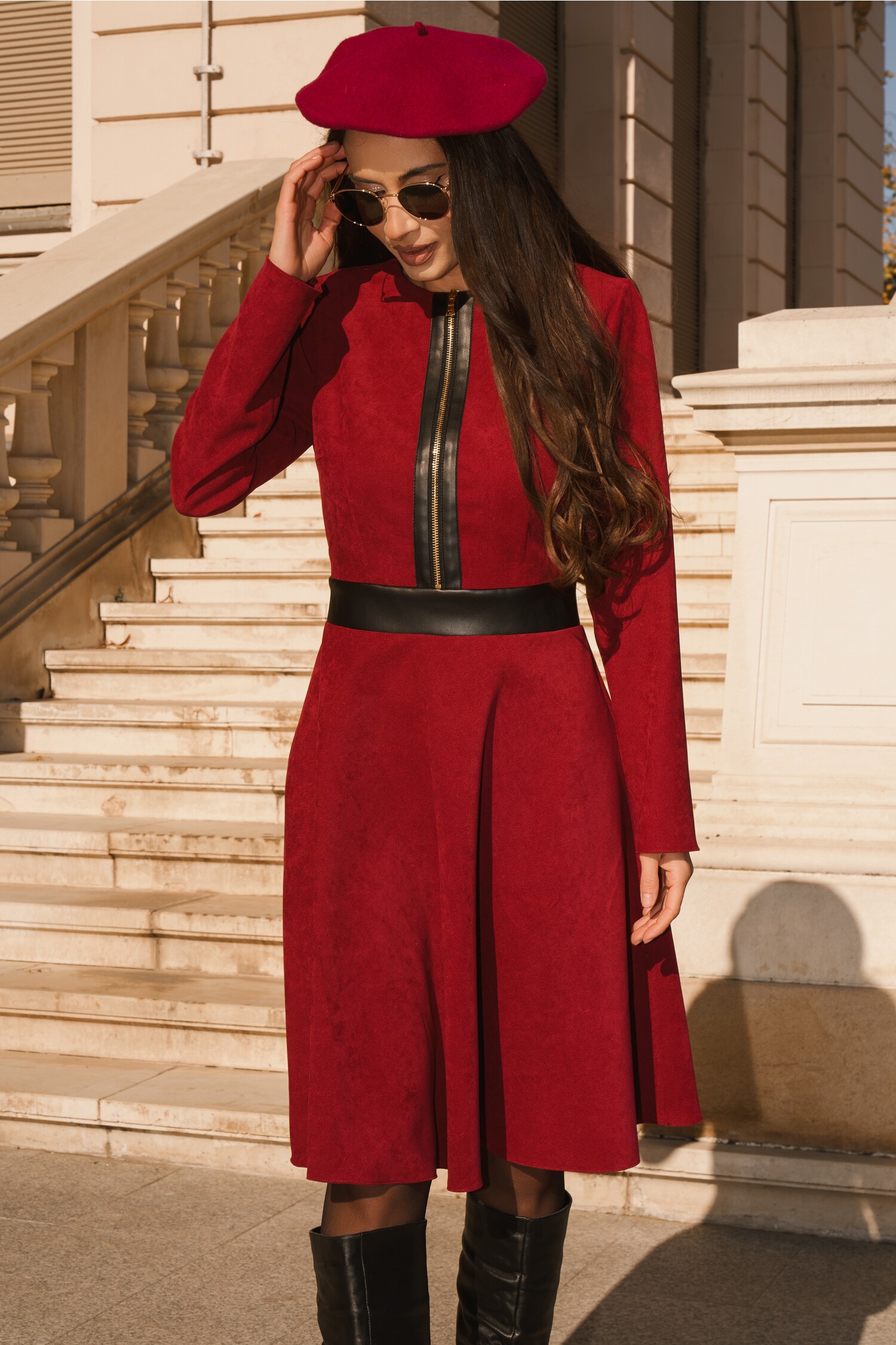 rochie-dy-fashion-office-burgundy-din-velur-cu-piele-ecologica-si-fermoar-la-bust-1339370-1084850-4