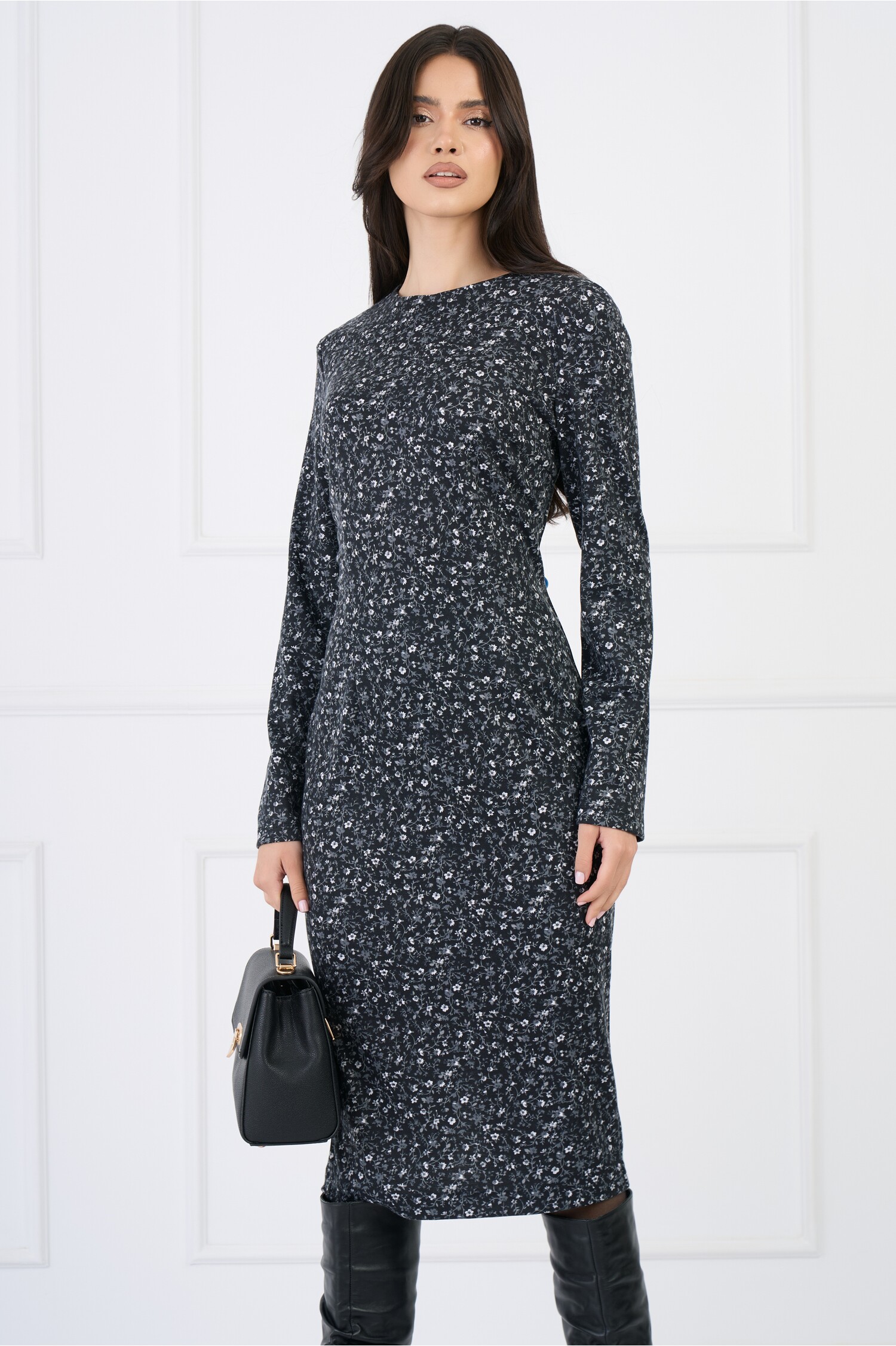 rochie-dy-fashion-office-conica-din-jerse-neagra-cu-flori-gri-1333964-1083971-4