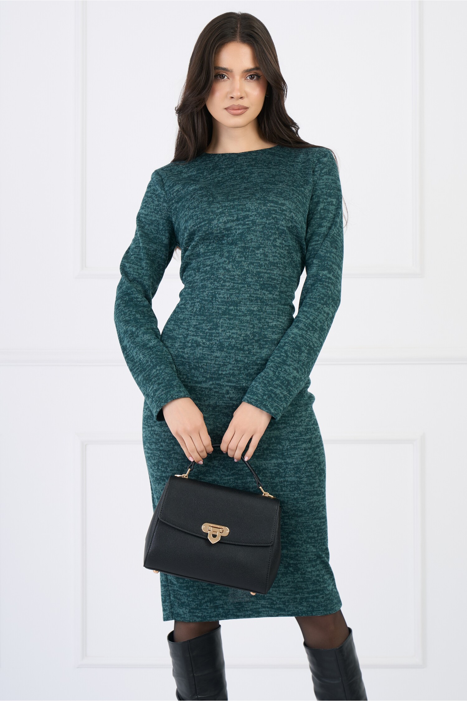 rochie-dy-fashion-office-conica-din-tricot-verde-1334036-1083986-4