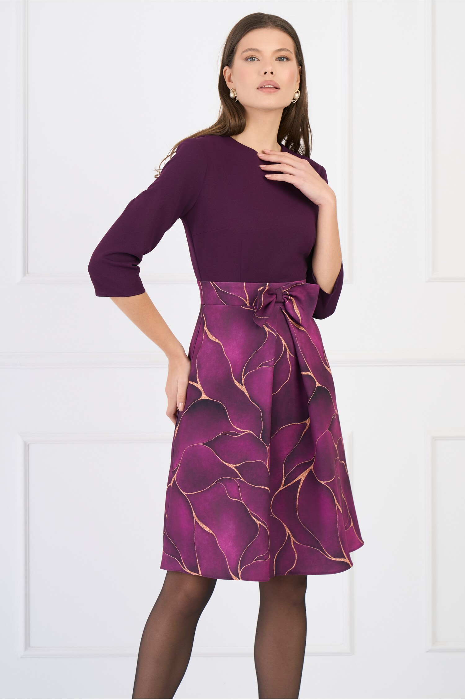 rochie-dy-fashion-office-cu-bust-din-crep-uni-si-fusta-cu-print-mov-bej-1337078-1081940-4