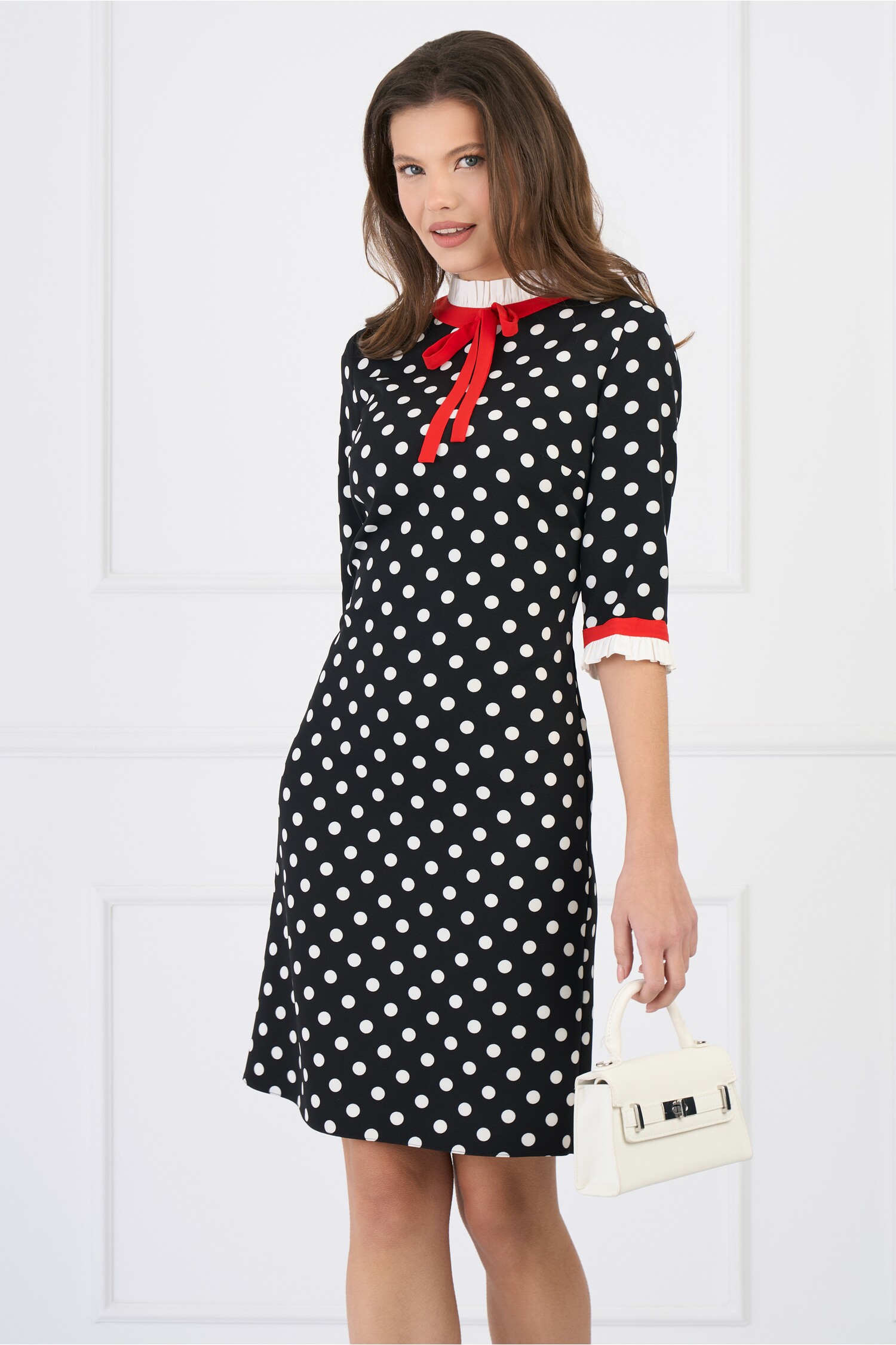 rochie-dy-fashion-office-din-stofa-neagra-cu-buline-albe-si-mansete-din-poplin-1337342-1082090-4