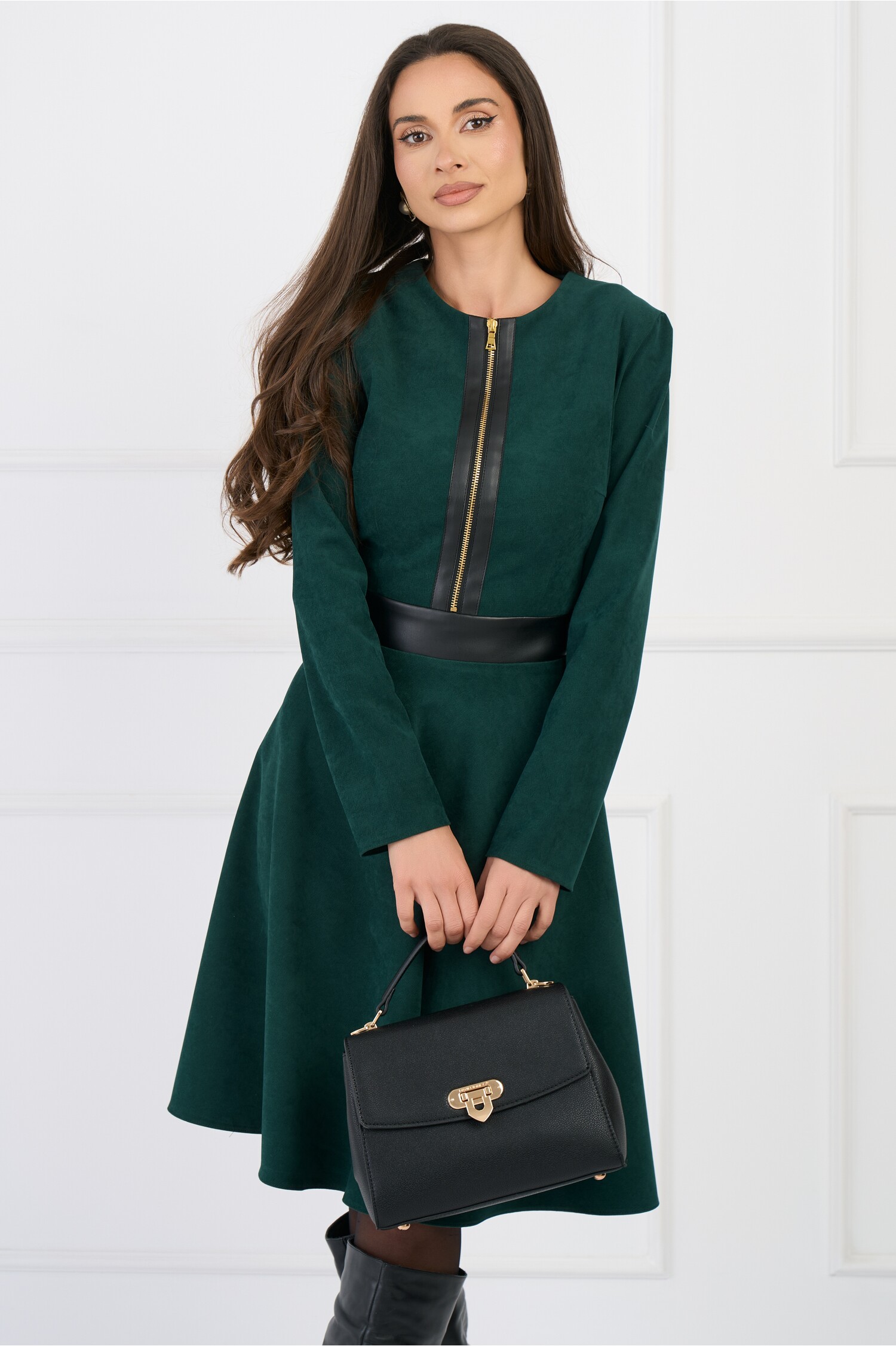 rochie-dy-fashion-office-verde-din-velur-cu-piele-ecologica-si-fermoar-la-bust-1339322-1084865-4