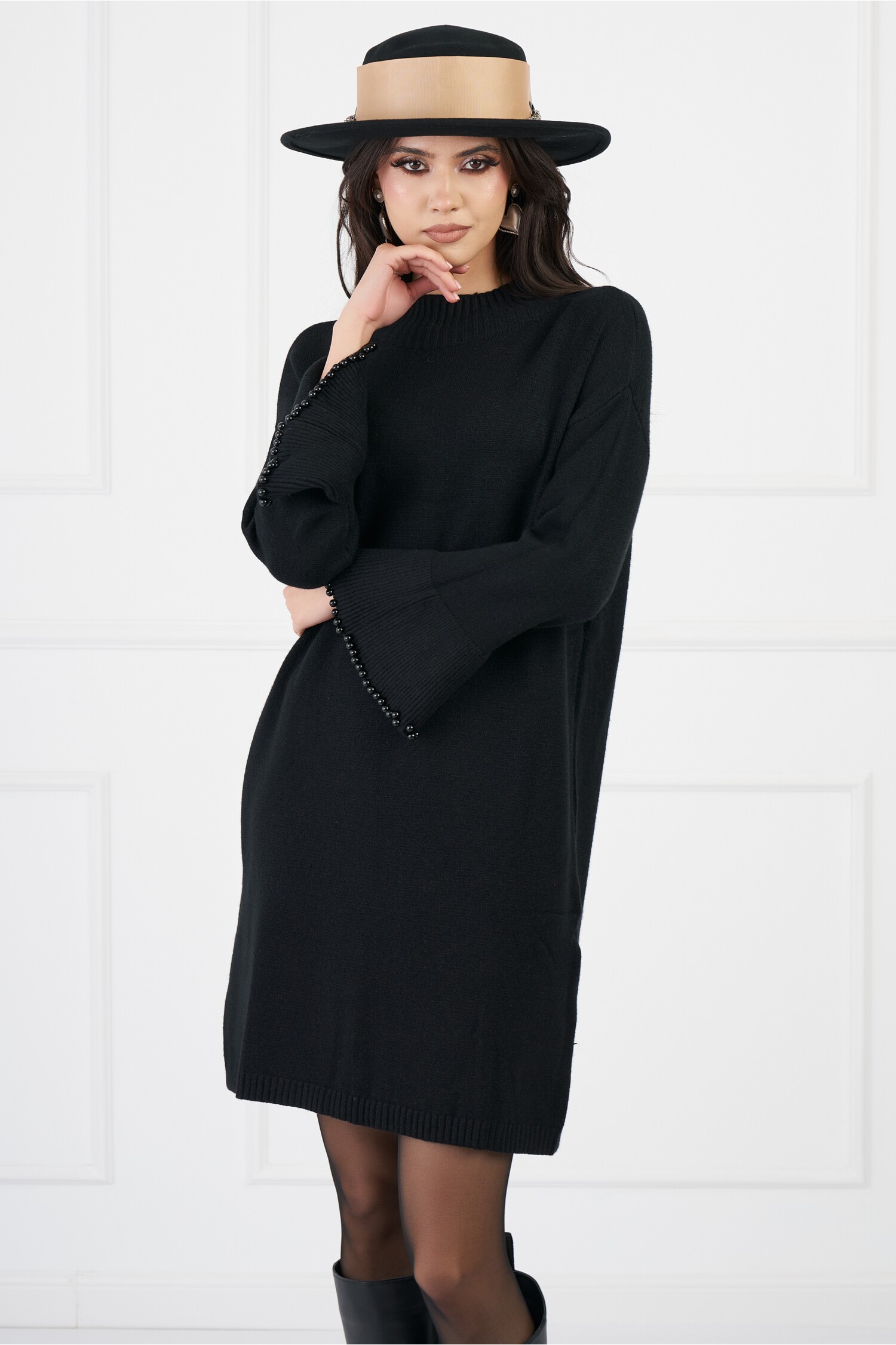 rochie-iulia-neagra-din-tricot-cu-perle-la-maneci-1331900-1077029-4