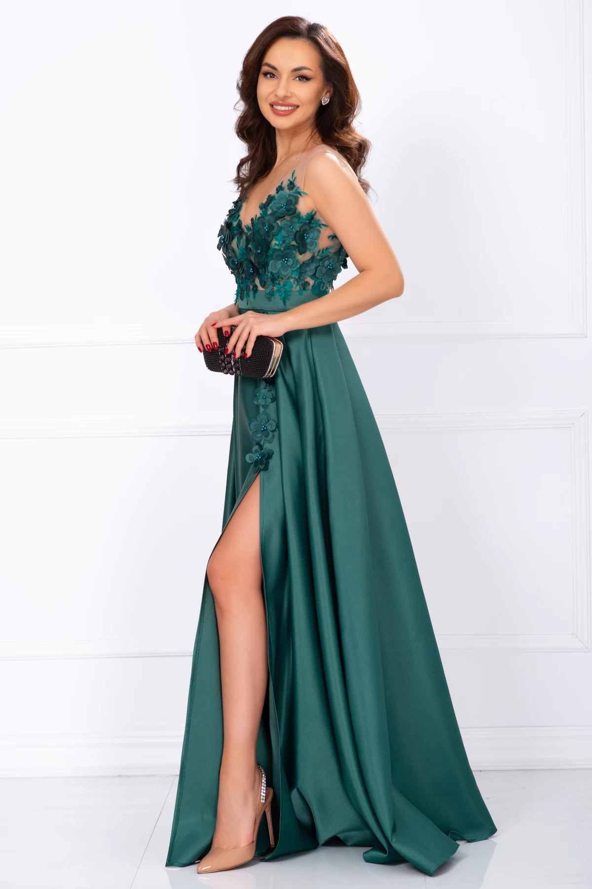 rochie-lunga-abigail-verde-de-lux-tip-printesa-din-tafta-cu-flori-3d_82676