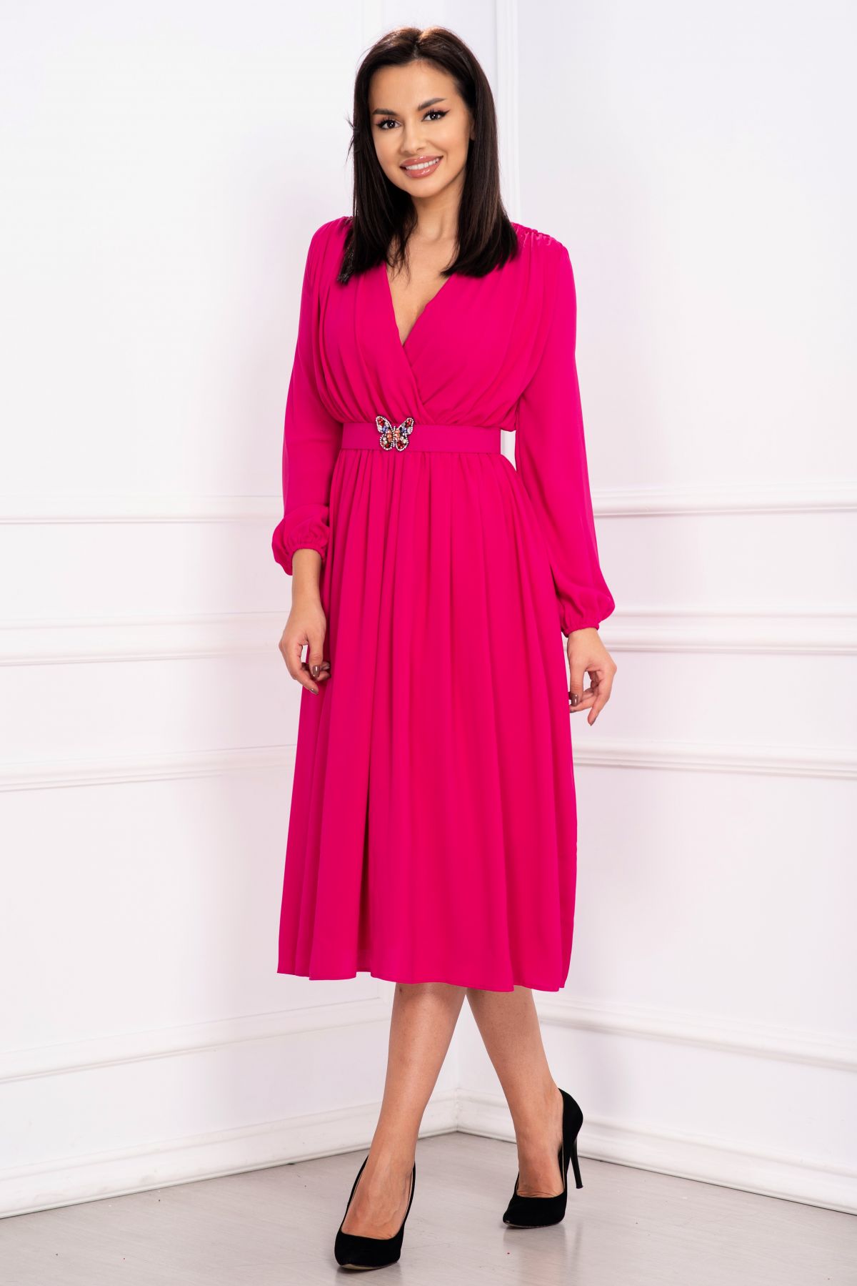 rochie-midi-otilia-eleganta-fucsia-cu-centura-in-talie_69945