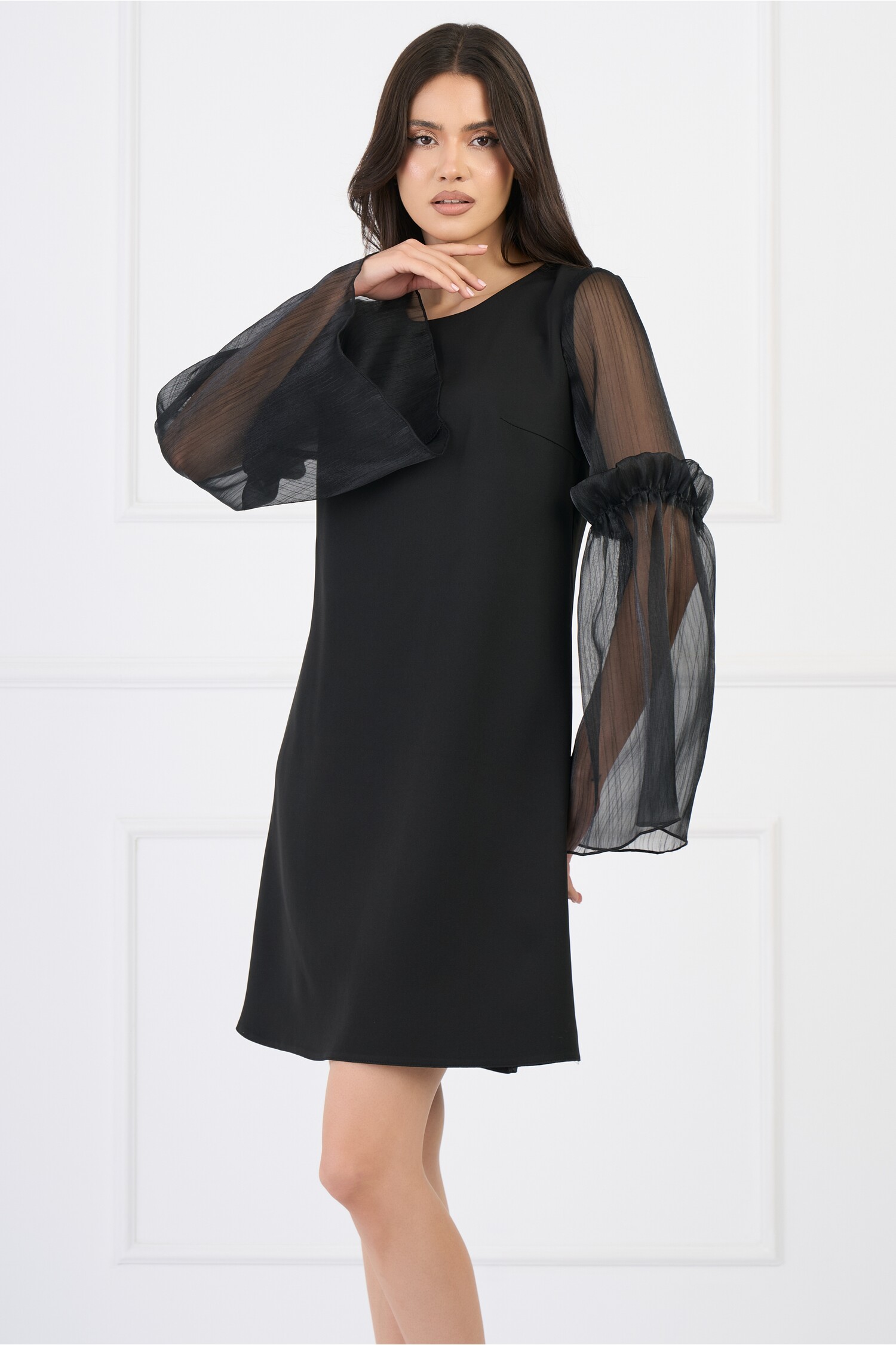 rochie-moze-eleganta-din-stofa-neagra-cu-maneci-clopot-din-organza-1336130-1083815-4
