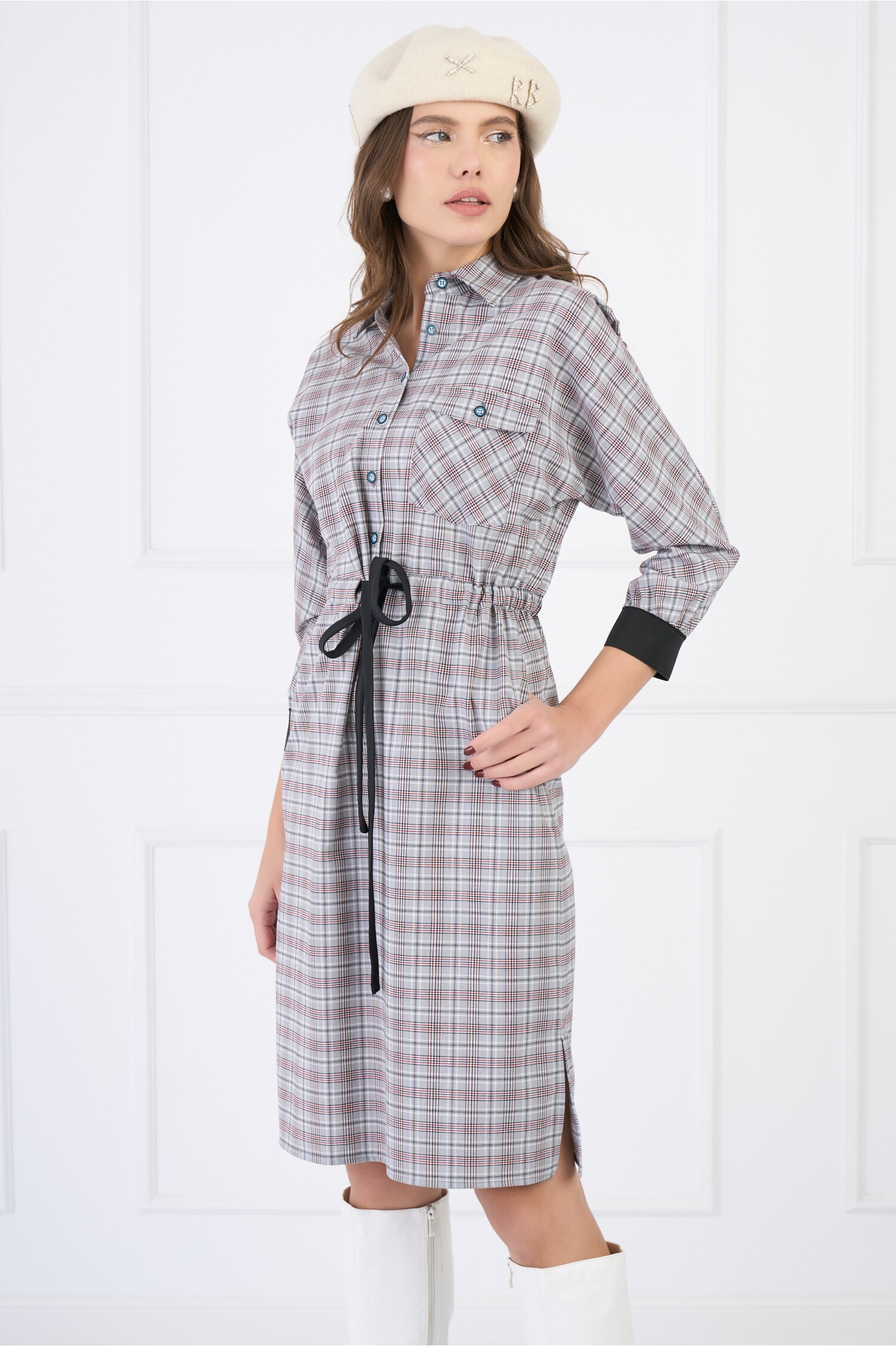 rochie-office-din-stofa-gri-cu-carouri-rosii-si-snur-in-talie-1334279-1079411-4
