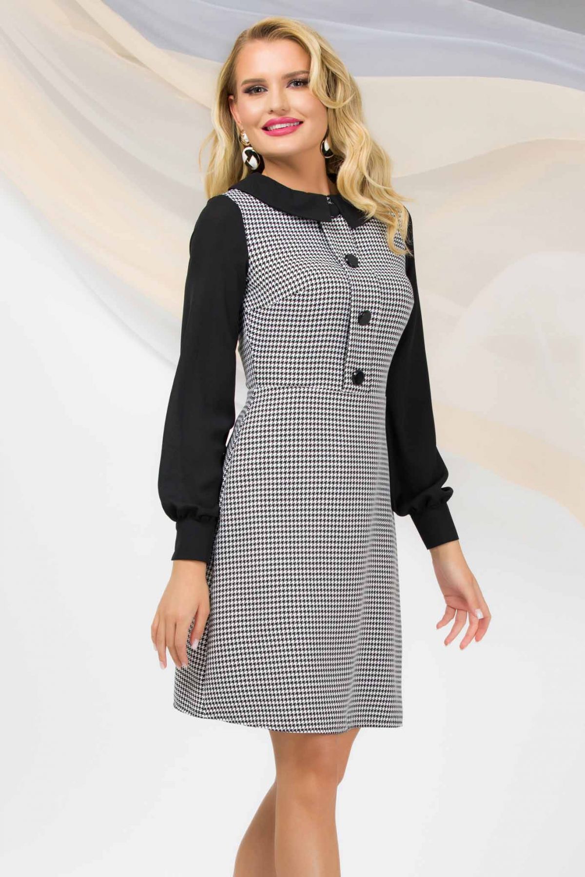 rochie-office-pretty-girl-evazata-cu-print-pied-du-coq_71011