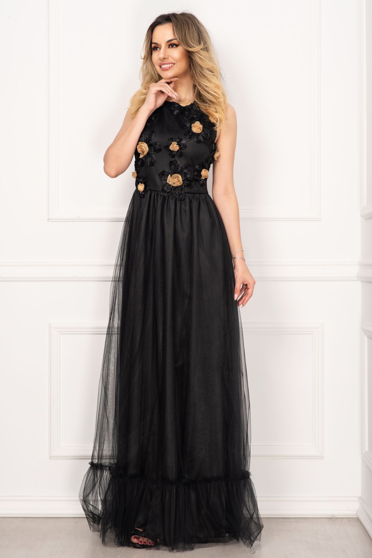 rochie-pretty-girl-de-ocazie-lunga-din-tul-cu-flori-3d-la-bust-59107