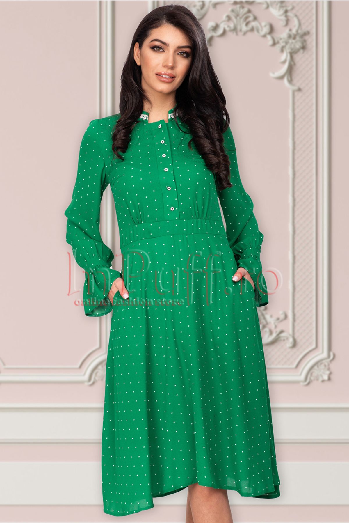 rochie-verde-cu-buline-moze-43494