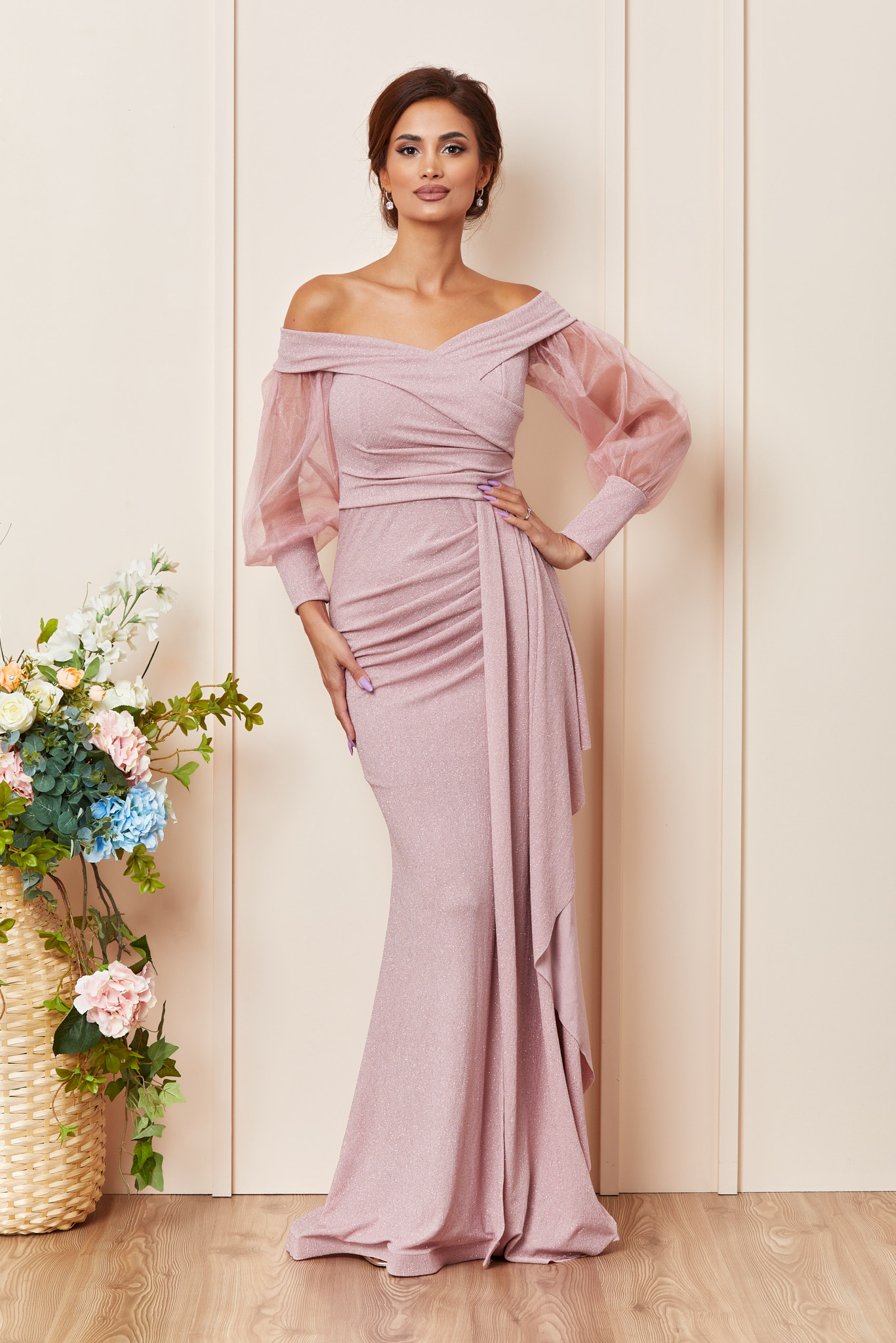 rochie_de_ocazie_rose_lunga_cu_maneci_3_
