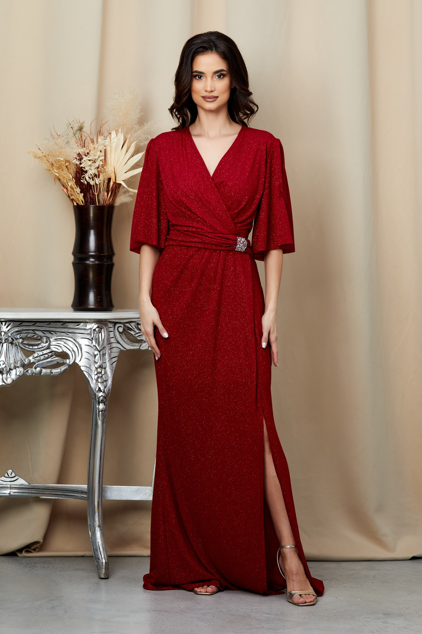rochie_lunga_de_ocazie_rosie_din_lycra_cu_glitter_4_