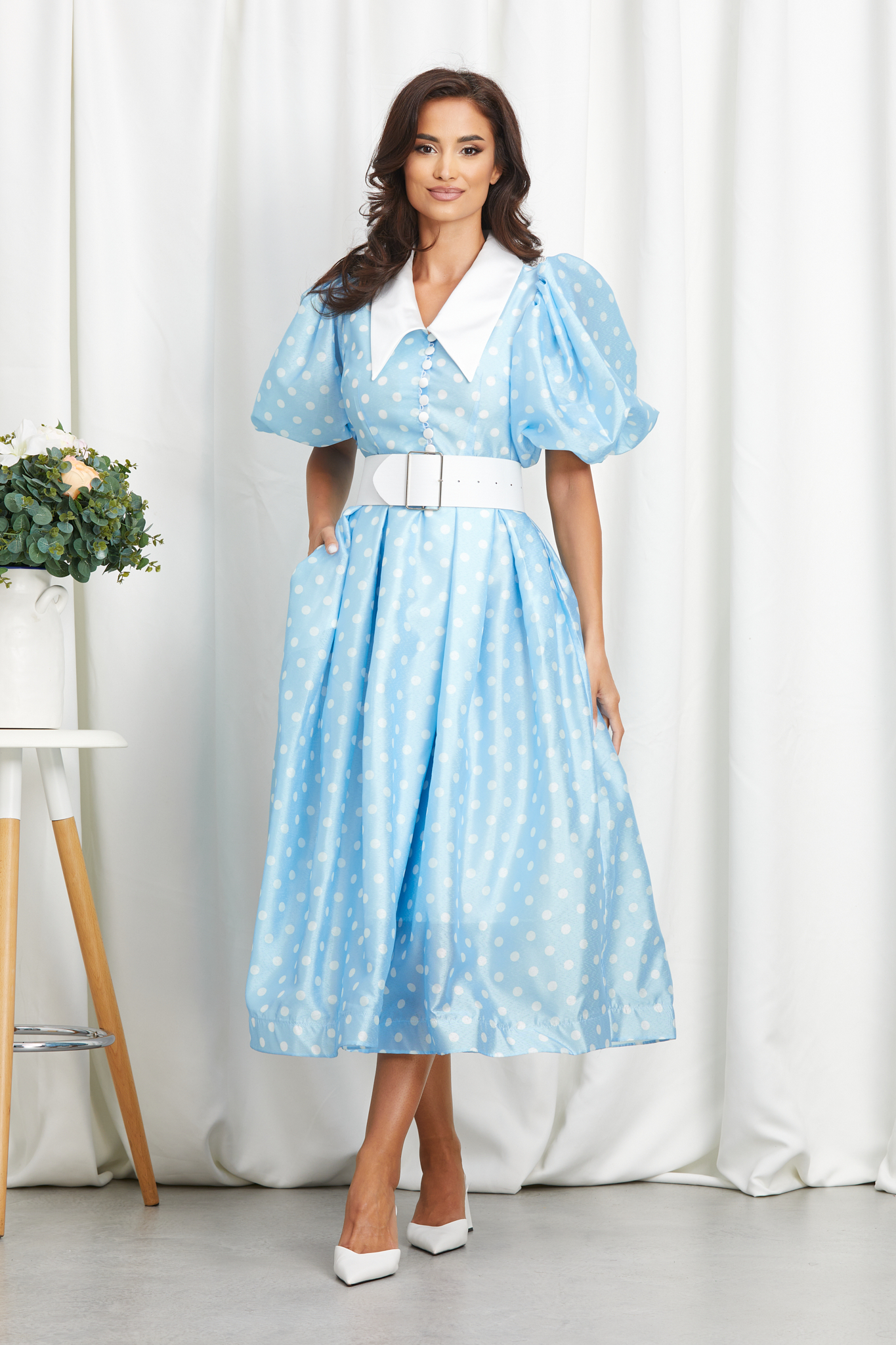 rochie_midi_eleganta_bleu_cu_buline_3_