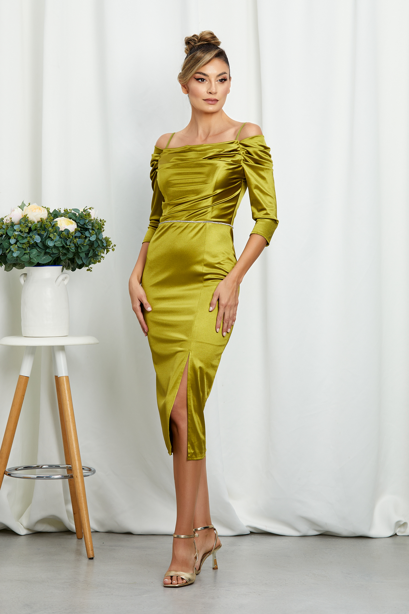 rochie_midi_eleganta_fistic_din_lycra_satinat_3__2
