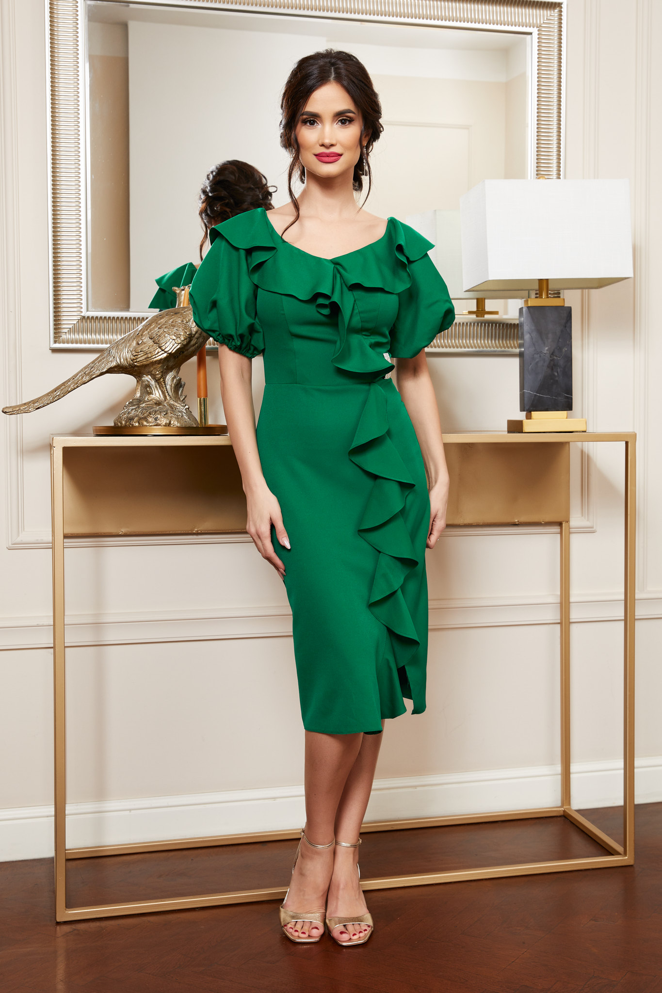 rochie_midi_verde_eleganta_cu_volane_3_