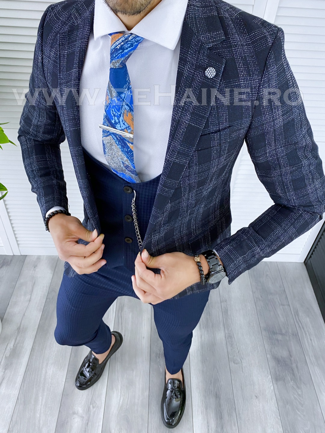 B5315-sacou-barbati-elegant-in-carouri-slim-fit-online-zara-Mansfield-haine-barbati