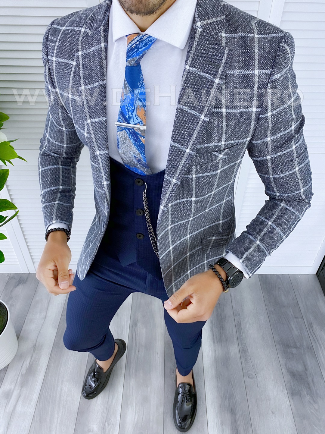 B5320-sacou-barbati-elegant-in-carouri-slim-fit-online-zara-Byexit-haine-barbati