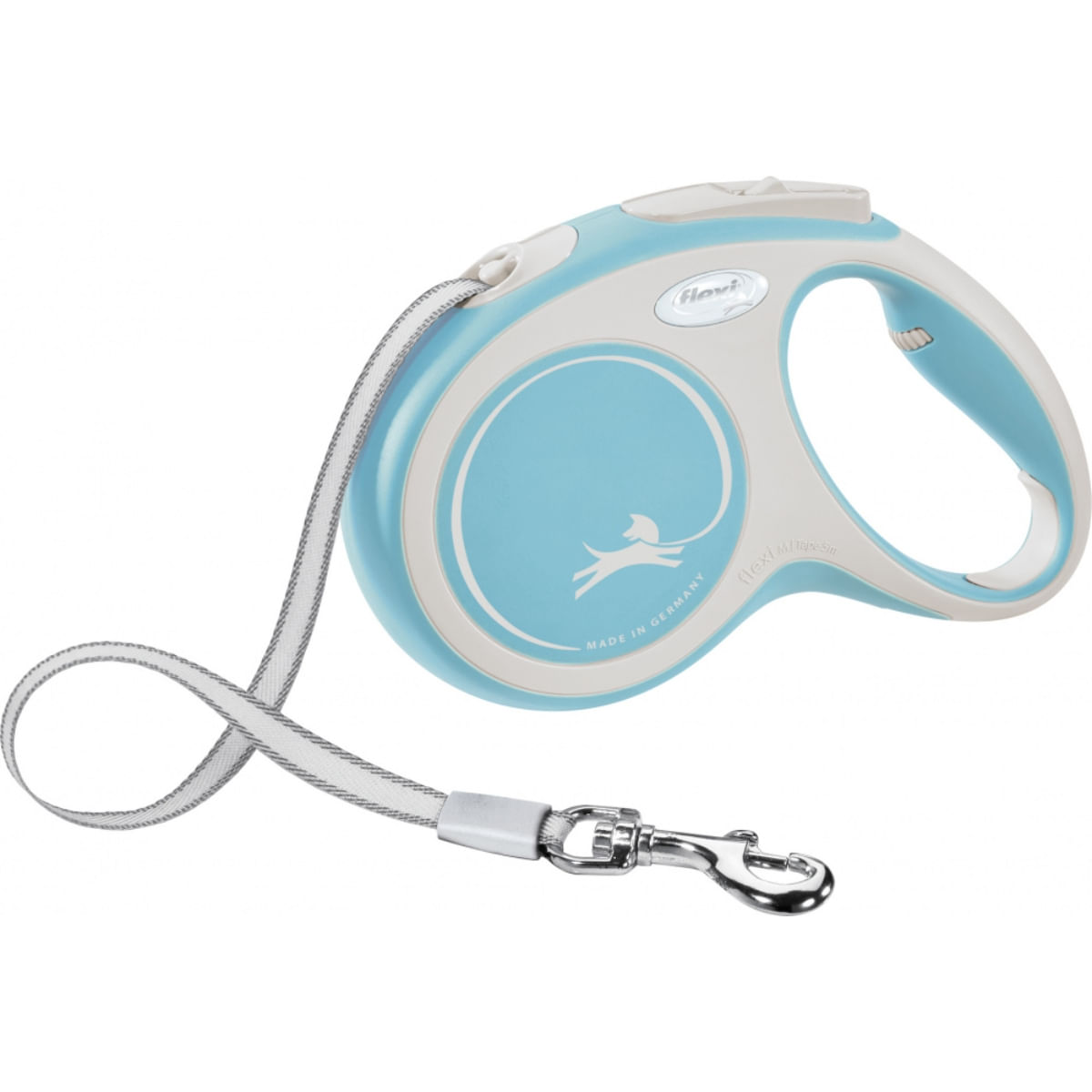 FLEXI-New-Comfort-M-lesa-retractabila-caini-25kg-banda-5m-albastru-deschis-12714
