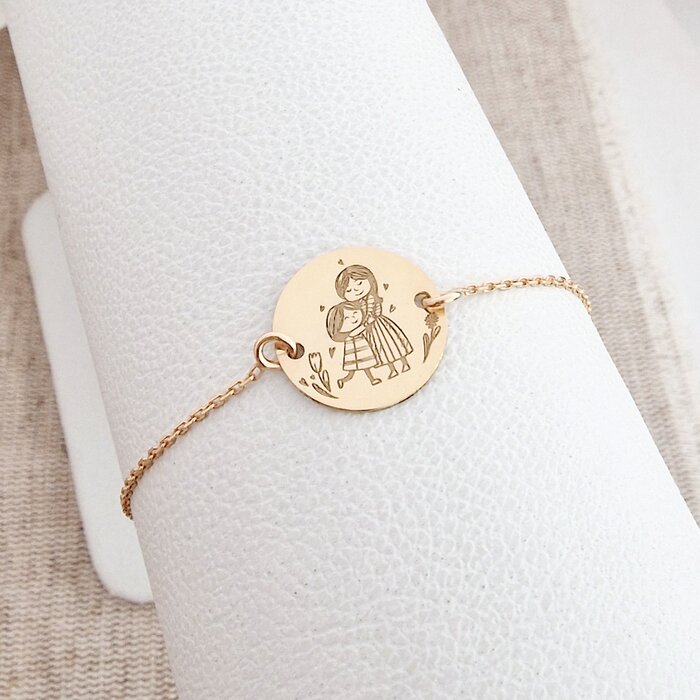 bratara-personalizata-mama-si-fiica-banut-de-15-mm-argint-925-placat-cu-aur-galben-18k-cu-lantisor-84905-4